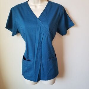Bio Stretch Modern wrap Scrub Top/Small